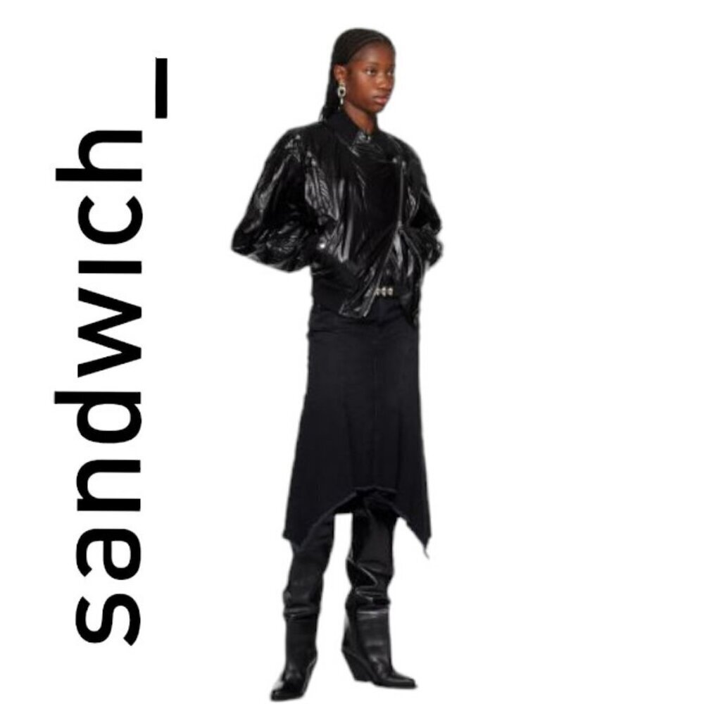 NWOT Sandwich Wet look Bomber Jacket Biker Moto Jacket vinyl look Mobwife Jacket